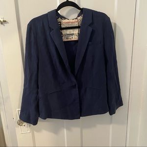 Anthropologie Lyocell Navy Blazer